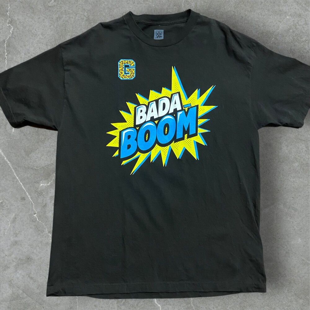 WWE Authentic Enzo Big Cass 'Bada Boom' Wrestling Tee Black Men's Size XL